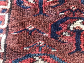 Antique, Turkmen Ensi Rug Size.165 X90cm.
sewn, missing a piece in the middle                     