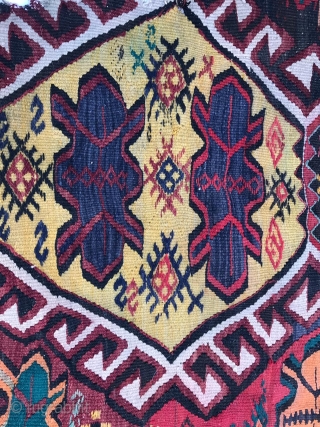 Kilim Turkey or Caucasus, requires restoration. 120 X320 cm.                        