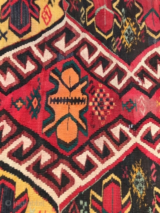 Kilim Turkey or Caucasus, requires restoration. 120 X320 cm.                        