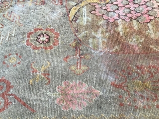 Uyghur antique carpet, East Turkestan, small defect, about a hundred years old                     