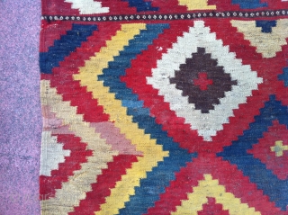 Large Afghan kilim with allover  design of beautiful diamonds. Size approximately 12 ft. X 6.5 ft.                