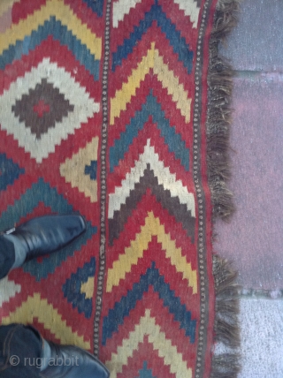 Large Afghan kilim with allover  design of beautiful diamonds. Size approximately 12 ft. X 6.5 ft.                