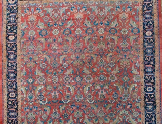A delightful antique Bakhshaysh carpet 449X327CM.  This piece is quite interesting because the weaver has readjusted the design to fit into the intended size in two places. These appear as two  ...