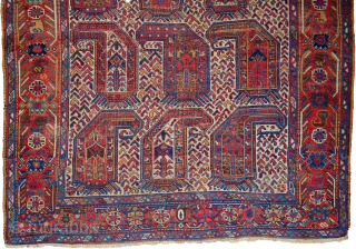 Antique Khamseh rug 178x134cm Circa 1900, Low throughout.

More info: https://sharafiandco.com/product/antique-khamseh-rug-178x134cm/
                       