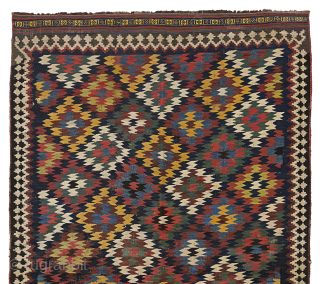 Antique eye dazzler Qashqai Kilim with a good width 260x153cm Circa 1900. Some old repairs were done well, otherwise in good condition.

More info: https://sharafiandco.com/product/antique-qashqai-kilim-260x153cm/
         