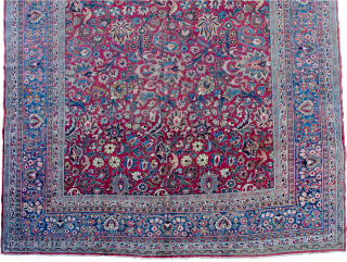 Antique Mashad Carpet 422x300cm Circa 1900 Good, some old repairs.

More info: https://sharafiandco.com/product/antique-mashad-carpet-422x300cm/
                     