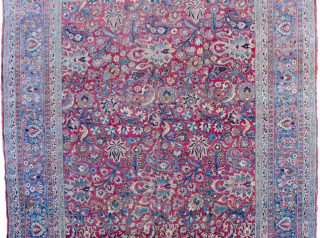 Antique Mashad Carpet 422x300cm Circa 1900 Good, some old repairs.

More info: https://sharafiandco.com/product/antique-mashad-carpet-422x300cm/
                     