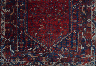 Antique Bownat Rug 213x168 in good condition with a small area of slight wear.

More info: https://sharafiandco.com/product/antique-bownat-rug-213x168cm/
                 