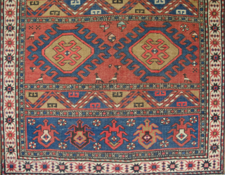 Unusual antique Karabagh rug with Mehrab design. Very good saturated natural dyes and even low pile with some small areas of repiling. 127x105cm

More info: https://sharafiandco.com/product/antique-karabagh-rug-127x105cm/
        
