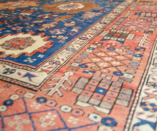 Spectacular antique Bakhshaysh Carpet 347x268cm. Even low pile. Some repairs and touch-ups.
More info: https://sharafiandco.com/product/antique-bakhshaysh-carpet-347x268cm/