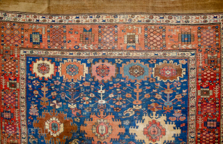 Spectacular antique Bakhshaysh Carpet 347x268cm. Even low pile. Some repairs and touch-ups.
More info: https://sharafiandco.com/product/antique-bakhshaysh-carpet-347x268cm/