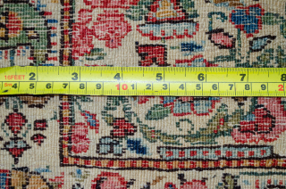 Antique Qum Rug 187x136cm, in good condition with areas of low pile, unusually no wide border. Very good soft colours


More info: https://sharafiandco.com/product/antique-qum-rug-cream-field-with-vase-floral-design-narrow-paisley-borders/
           