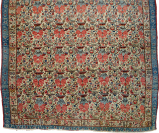 Antique Qum Rug 187x136cm, in good condition with areas of low pile, unusually no wide border. Very good soft colours


More info: https://sharafiandco.com/product/antique-qum-rug-cream-field-with-vase-floral-design-narrow-paisley-borders/
           