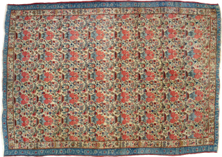 Antique Qum Rug 187x136cm, in good condition with areas of low pile, unusually no wide border. Very good soft colours


More info: https://sharafiandco.com/product/antique-qum-rug-cream-field-with-vase-floral-design-narrow-paisley-borders/
           