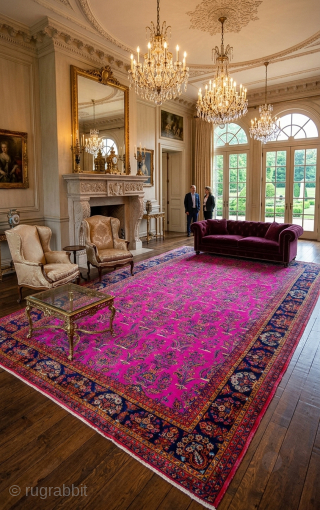 Antique Kashan Carpet Circa 1900 in good condition. Very soft wool and feels like a Manchester
More info:https://sharafiandco.com/product/antique-kashan-carpet-553x305cm/