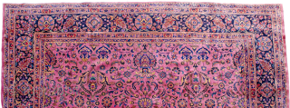 Antique Lahore Carpet 436x342cm, Circa 1900, reduced professionally, pretty colour combination
More info: https://sharafiandco.com/product/antique-lahore-carpet-436x342cm/