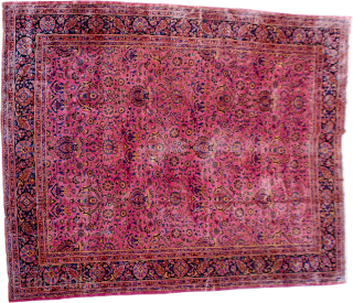 Antique Lahore Carpet 436x342cm, Circa 1900, reduced professionally, pretty colour combination
More info: https://sharafiandco.com/product/antique-lahore-carpet-436x342cm/