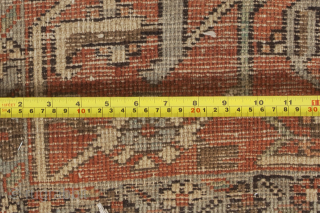 13100 Heriz 367x294 late 19th Century. Lovely soft coloured Heriz with fabulous unusual size. About 3cm of the end as been rewoven. Even low pile through out.
More info: https://sharafiandco.com/product/antique-serapi-heriz-carpet-367x294cm/