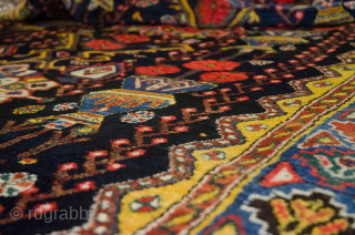 Remarkable antique Bakhtiar rug. 300x158cm, second half of 19th century. This is a rare piece woven on wool in very good condition with a wonderful triple medallion flanked with rows of flower ...