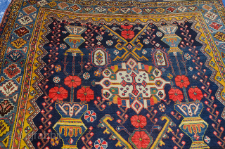 Remarkable antique Bakhtiar rug. 300x158cm, second half of 19th century. This is a rare piece woven on wool in very good condition with a wonderful triple medallion flanked with rows of flower ...