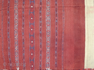 Finely woven antique Turkmen Tobreh with delicate design 107x84cm. In very good condition.

More info: https://sharafiandco.com/product/antique-turkmen-tobreh-107x84cm/

                  