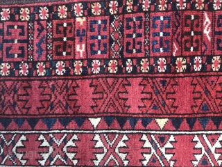 Large ‘Ersari’ group Ensi with interesting details.  Kilim ends and brocaded weave intact.                   