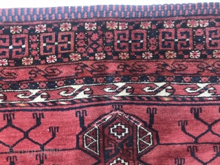 Large ‘Ersari’ group Ensi with interesting details.  Kilim ends and brocaded weave intact.                   