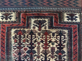 Baluch Prayer Rug, as found. Restorable.                           