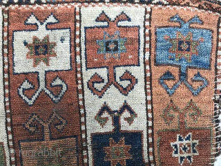 Hekri type frag.  I particularly like the bird head versus Ram’s horn type assymetry in the bottom row.  Related to those Turkish knotted Baluchis, in palette and composition? Have one?  ...