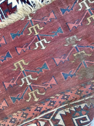 Oooold Yomud Tauk Nuska Main Carpet Fragment                          