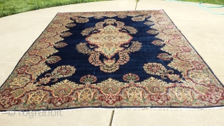 Antique Persian Ravar / Lavar Kerman / Oriental Rug / Carpet most likely made in 1920s or thereabout.
In perfect condition with good even pile throughout about over 1/2 inches .
Looks and Feels  ...