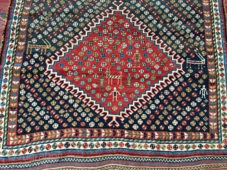 Antique Luri rug (South West Persia) size 9' x 5' A lovely rug with nice wool and bright colours.SOLD              