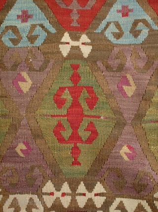 RARE ANATOLIAN KILIM WITH ALL GOOD COLORS AND IN GREAT SHAPE, FIRST HALF OF THE 19TH CENTURY, 380cm x 184cm,,             