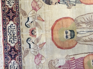 approx 120 year old KIRMAn Pictoral Carpet € 8.000.-

130 x 113 cm                     