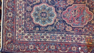 huge antique seldom fine handknoted used YAZD Oriental carpet.
21,5 fts x 11,54 fts  /  6,55 m x 3,55 m
450.000 knt./qm
partialled woren areas, some staines on the hole , good condition  ...