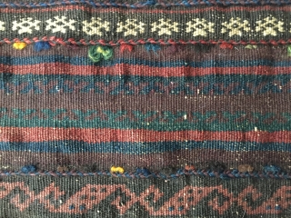 Antique sofreh  second half 19th century  baluch Timuri Kilim  West Afganistan Two panel  12 colors natural dye one insect pınk no repairs Tribal selvedge      ...