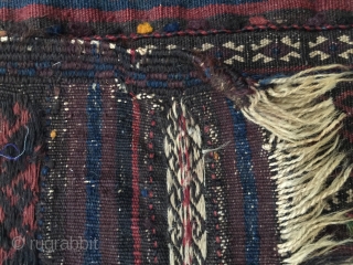 Antique sofreh  second half 19th century  baluch Timuri Kilim  West Afganistan Two panel  12 colors natural dye one insect pınk no repairs Tribal selvedge      ...