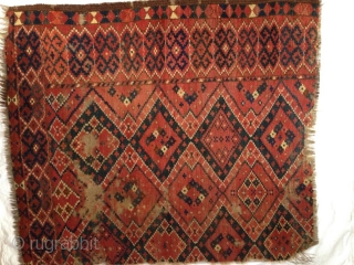 authentic antique Bashir Central Asian fragment 
ikat design/ diamond
Nineteenth Century                       