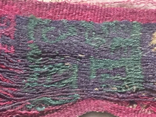 Paracas pre-columbian chancay  Jaguar head band fragment size circa 3 cm / 36 cm any question please ask              