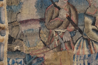 Medieval european franco flemish tapestry fragment early to mid. 16th century
Woven in wool and silk details & price on request
             