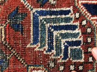 Ghahestan/Kuhestan South Khorasan ; Ferdows  
Baluch pre 1900   
Outstanding colour palette  ; some old repairs 
Cotton warp ; wool cotton mix wefts 
171 cm x 114 cm 
 