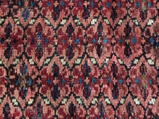 Small dated Kuba Seichur rare Design field and border size 90 cm x 70 cm original ends and sides Blue 4 ply selvedge field moth damage good drawing and color   