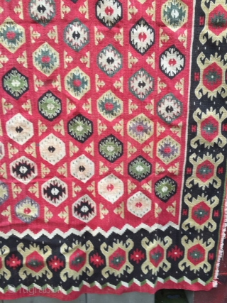 Beautiful Kilm with a very nice desing+fresh and attractive colores size 350cm by 250cm+3or4 spots of repairs+one spot of repair 20cm by 10cm about,the rest of Kelm is perfect.
price on request
ask for  ...