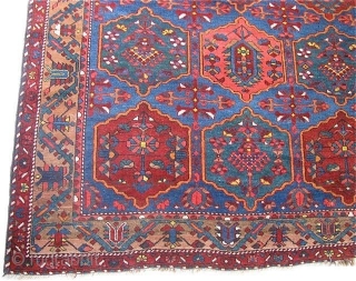 Antique 5' 7" x 9' 5" Bakhtiari on wool foundation; areas of wear  
           Includes shipping       ...