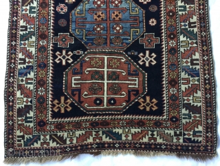 3' 9" x 4' 7" North Caucasus Region in very good condition throughout and with no synthetic dyes.  Price Includes Shipping/U.S.    3 Day Returns.     