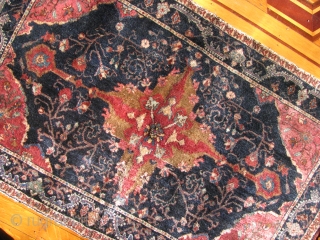 1' 11" X 3' 1" Mishan Malayer with silk highlights @ center and in very good pile condition.  The bottom guard border
completely professionally restored.   Free Ship/U.S.  3 day  ...