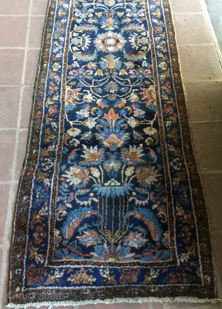 Narrow and Long 2' 7" x 17' 7" Finer Hamedan in Excellent Condition.  3 Day Returns/Quote includes shipping U.S.A.             