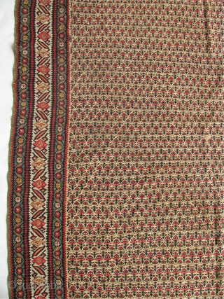 Antique 4' 5" x 6' 7" Senneh Kilim with one small hole.  Free Ship/U.S.  3 Day returns.  Sorry, no direct overseas shipping.        