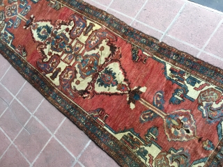 3' 3" x 9' 7" Northwest Persian in reasonably good overall  pile condition; some low spots.  Needs approx. 100 knots re-piled; one end is uneven.      