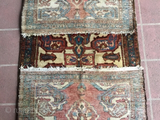 3' 3" x 9' 7" Northwest Persian in reasonably good overall  pile condition; some low spots.  Needs approx. 100 knots re-piled; one end is uneven.      